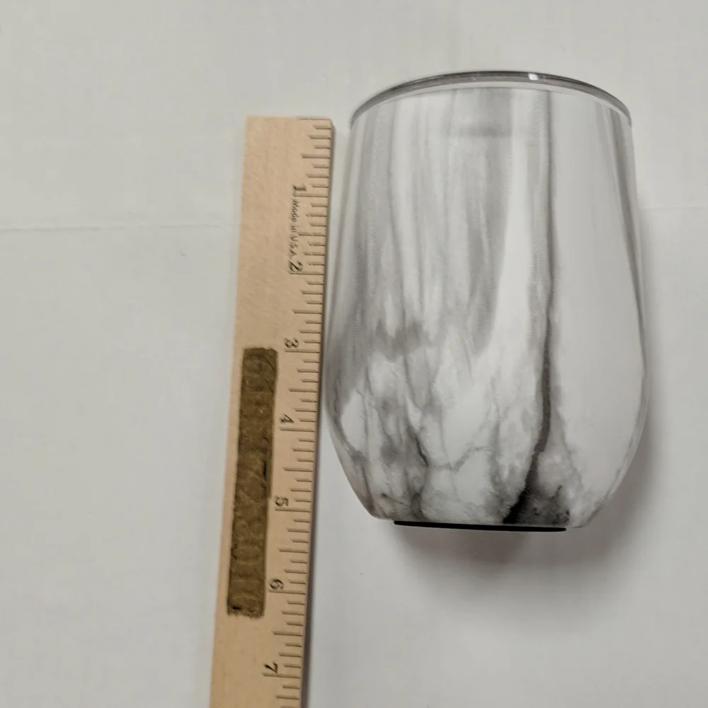 Corkcicle, 12 oz stemless wine tumbler. Snowdrift pattern